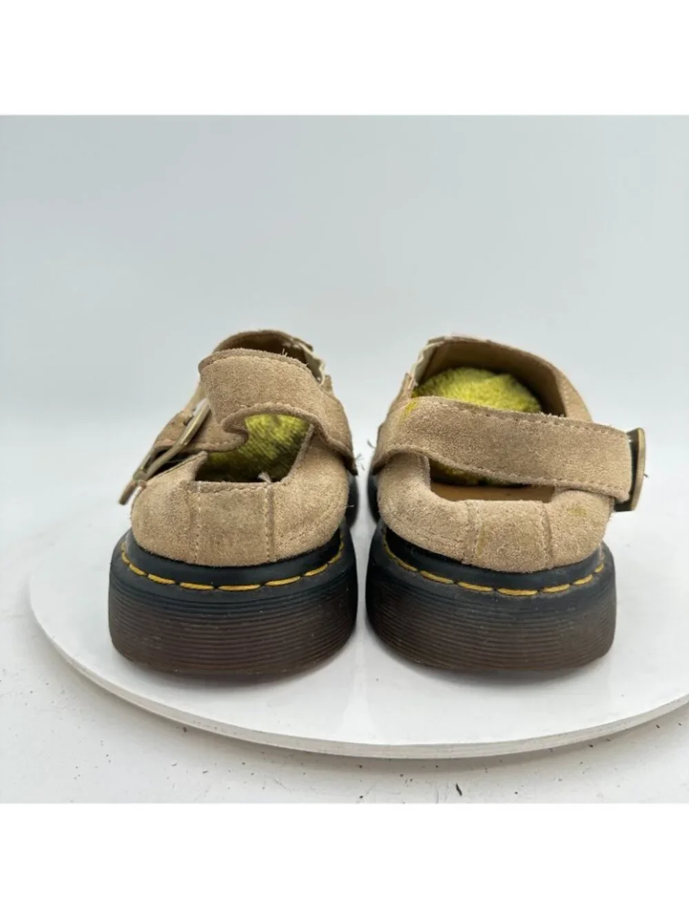 Dr Martens Isham Women Size 8 Desert Oasis Suede Mules Back Buckle Sandal